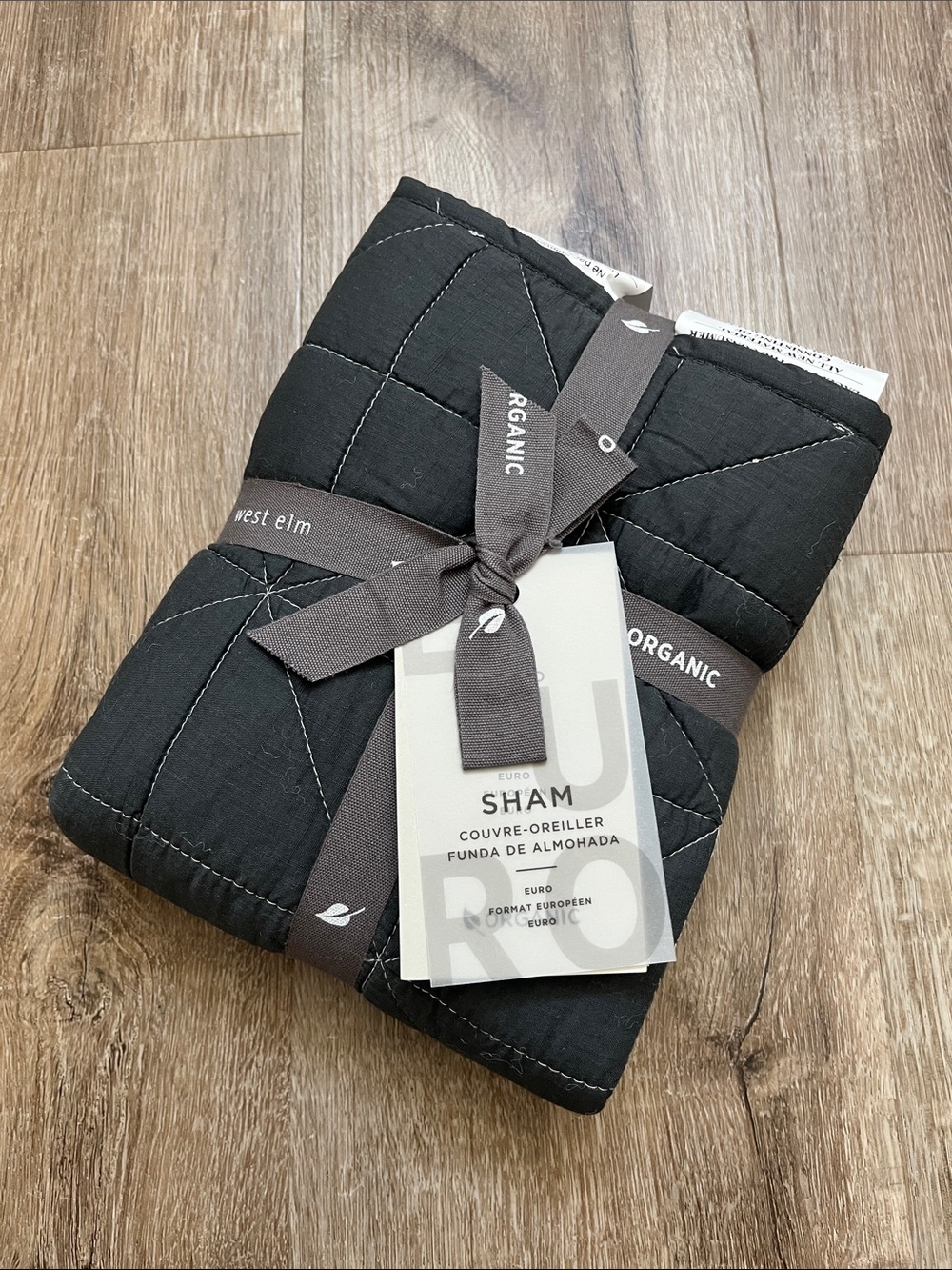 West Elm Quilted Euro Sham with Contrast Stitching